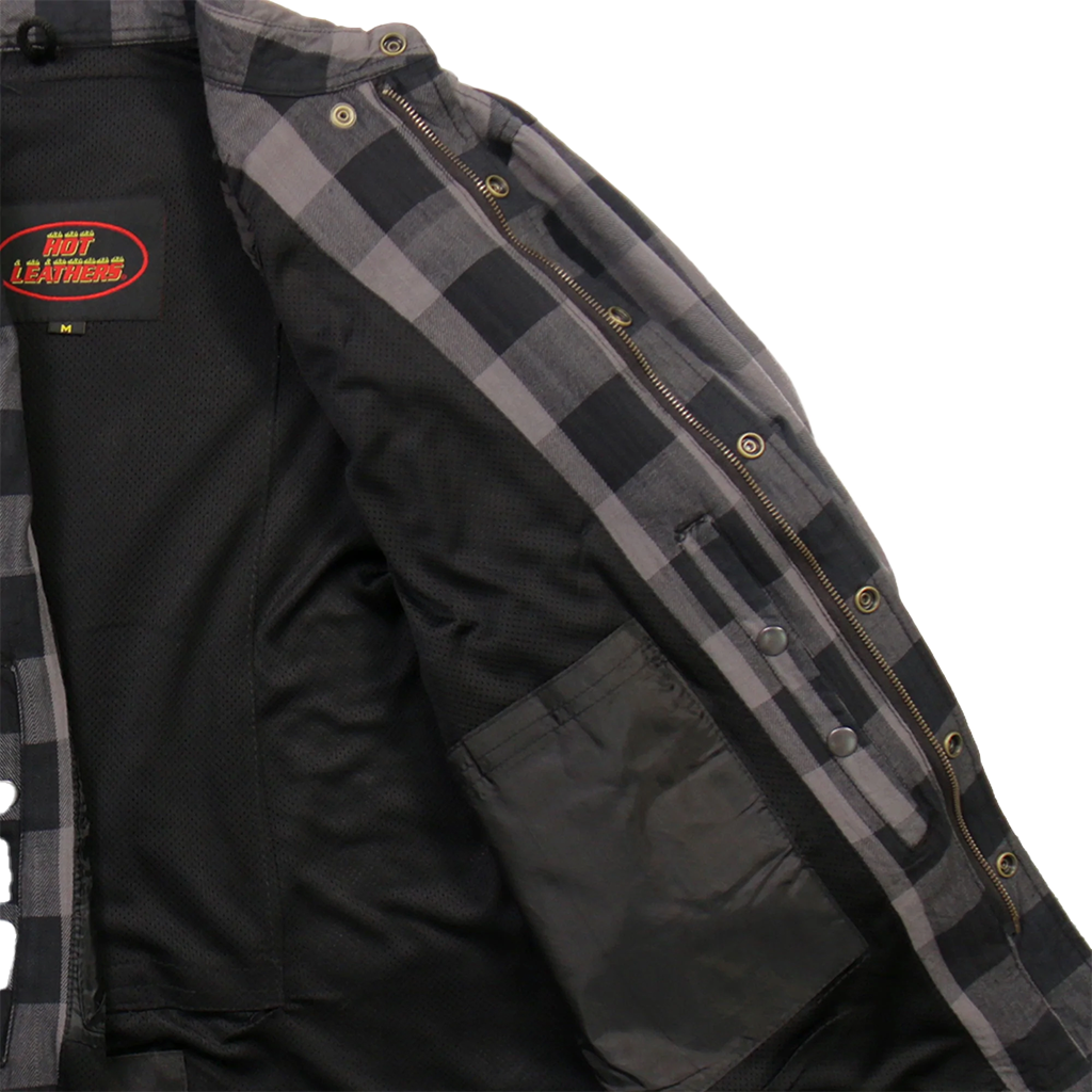 Armored Flannel Jacket in Gray & Black