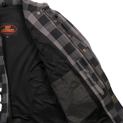 Armored Flannel Jacket in Gray & Black