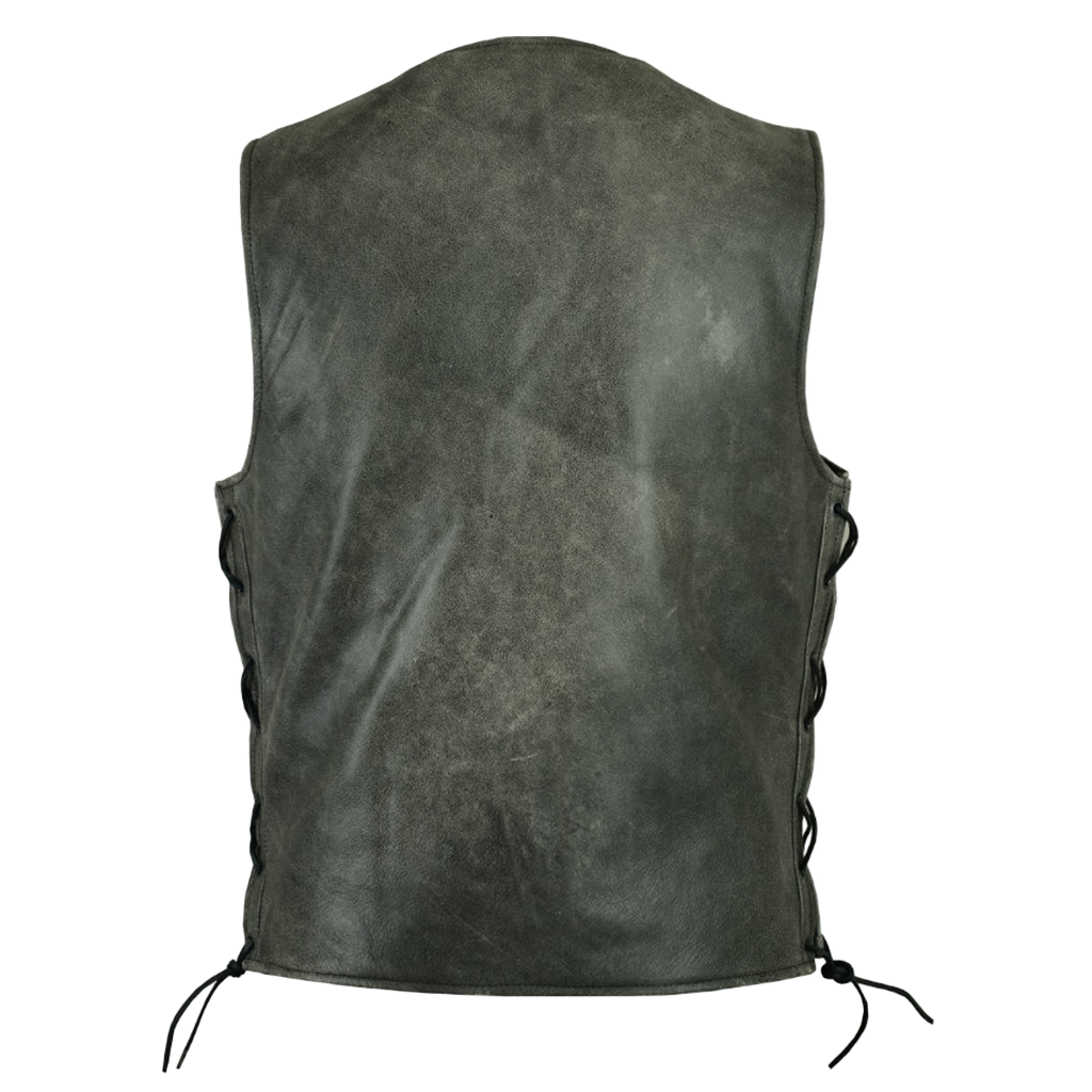 Traditional Motorcycle Vest in Gray