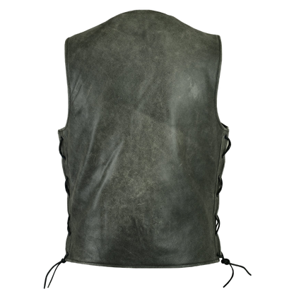 Traditional Motorcycle Vest in Gray