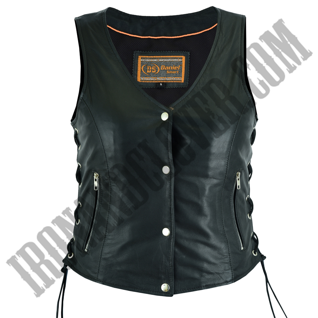 Full Cut Vest with Side Laces in Black