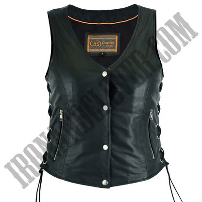 Full Cut Vest with Side Laces in Black