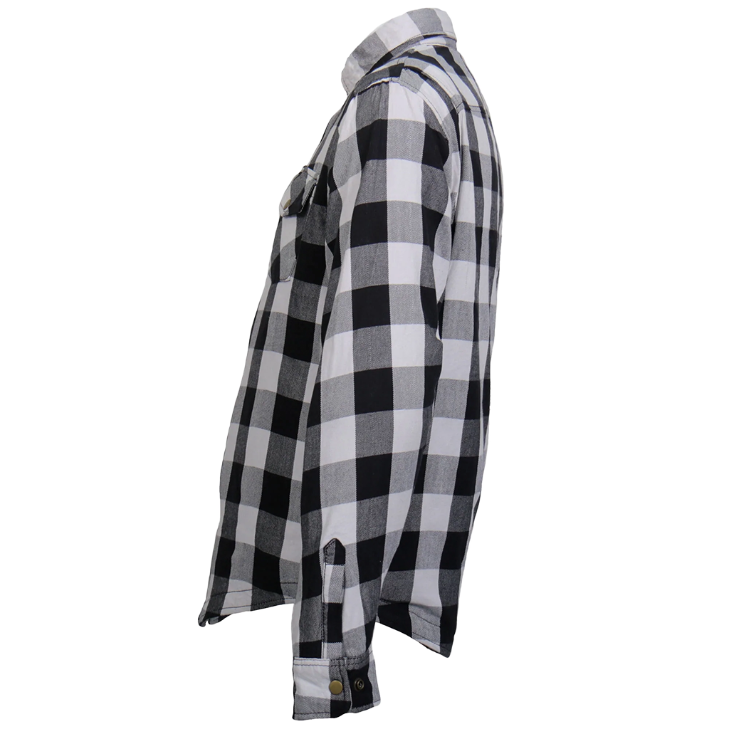 Armored Flannel Jacket in White & Black