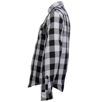 Armored Flannel Jacket in White & Black