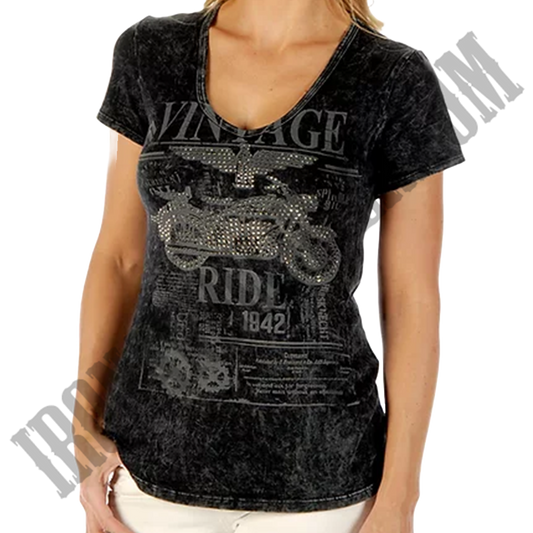 Vintage Ride V-Neck Tee