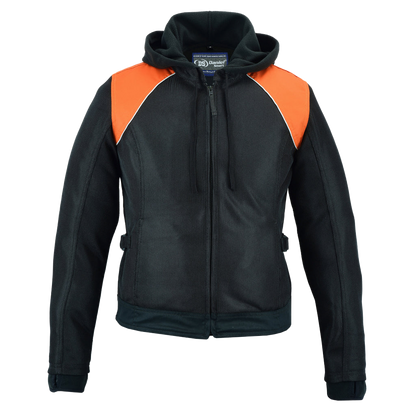 3-in-1 Motorcycle Jacket in Black & Orange