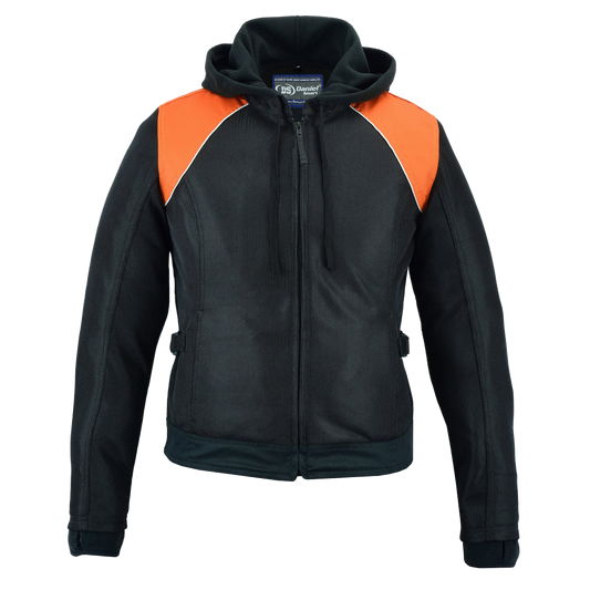 3-in-1 Motorcycle Jacket in Black & Orange