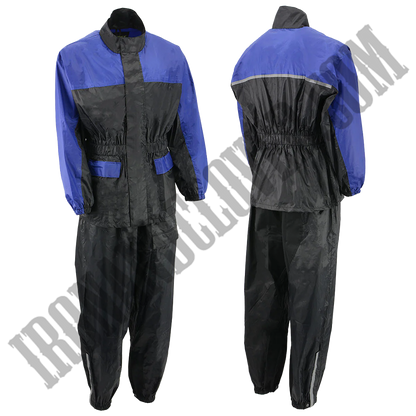 Women's Lightweight Oxford Rain Suit in Blue & Black