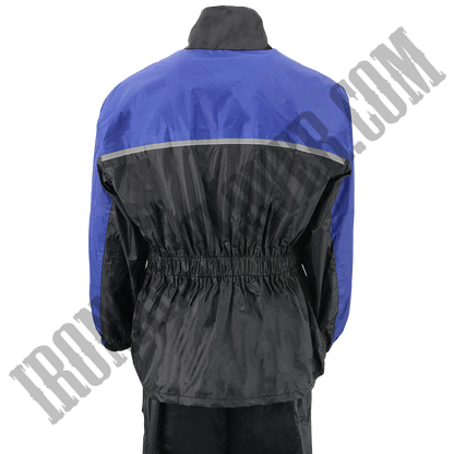 Women's Lightweight Oxford Rain Suit in Blue & Black