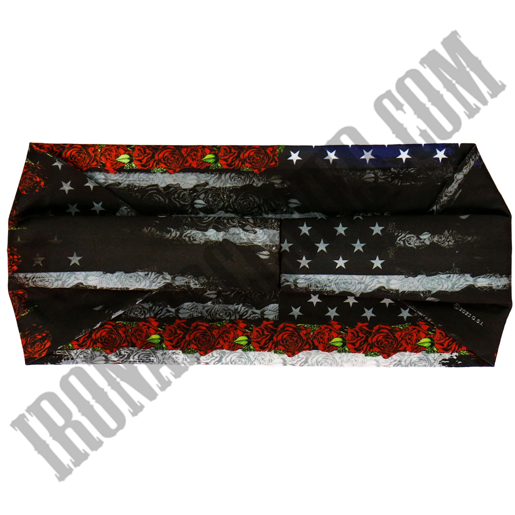 Flag Roses Rhinestone Crystal Headband Wrap