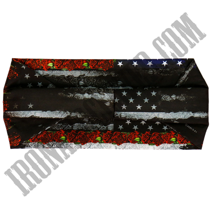 Flag Roses Rhinestone Crystal Headband Wrap