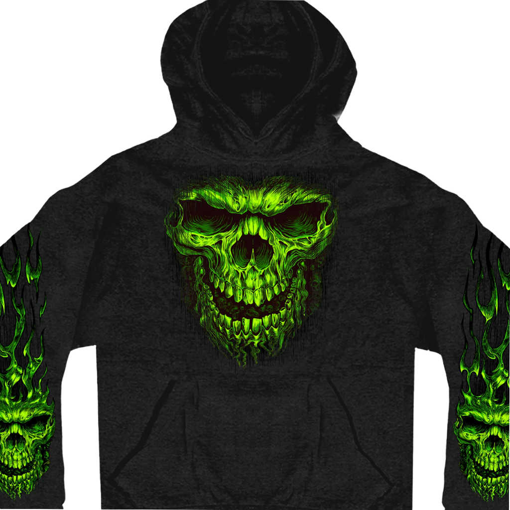 Green Shredder Skull Hoodie