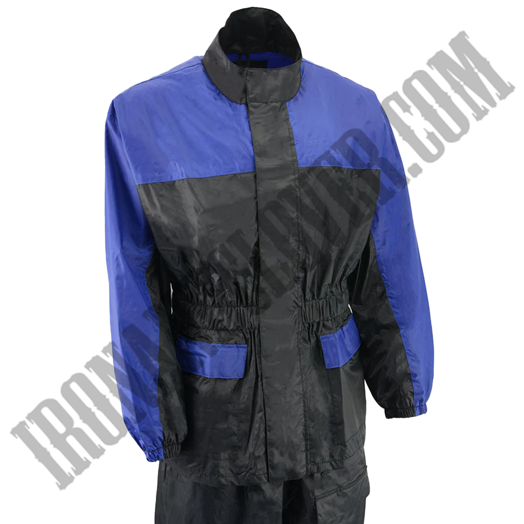 Women's Lightweight Oxford Rain Suit in Blue & Black