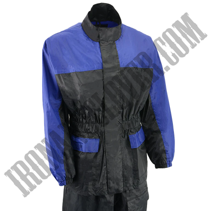 Women's Lightweight Oxford Rain Suit in Blue & Black