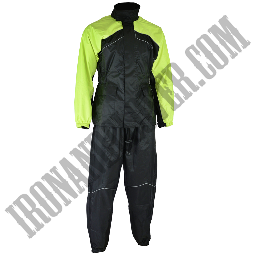 Unisex Rain Suit in Black & Hi-Viz Yellow