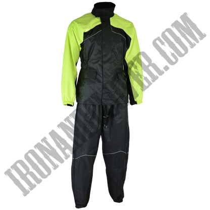 Unisex Rain Suit in Black & Hi-Viz Yellow