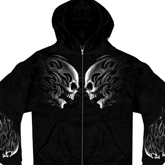 Head Butt Skulls Zipper Hoodie