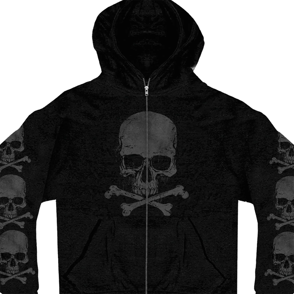 Skull & Crossbones Zip-Up Hoodie