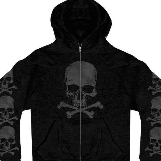 Skull & Crossbones Zip-Up Hoodie