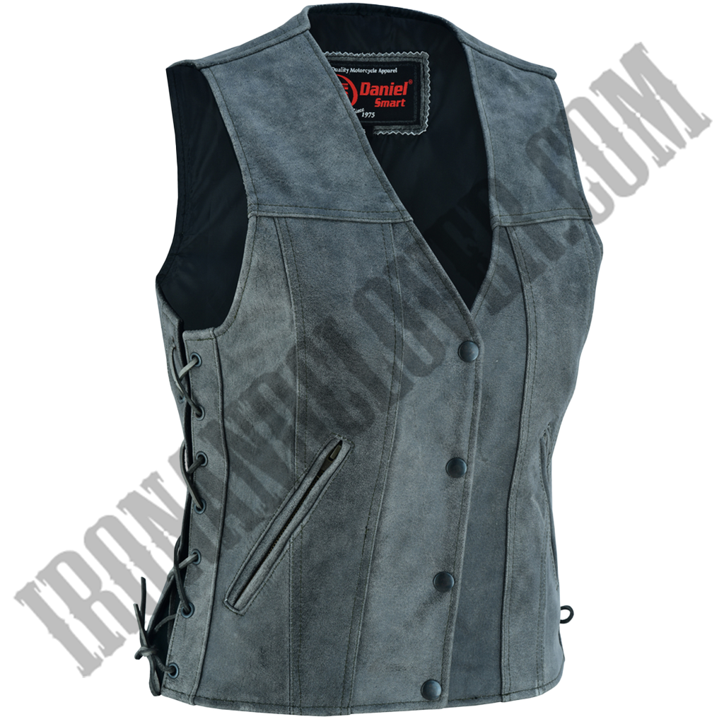 Full Cut Vest with Side Laces in Gray