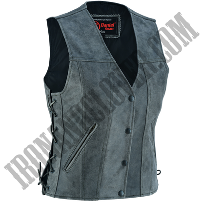 Full Cut Vest with Side Laces in Gray