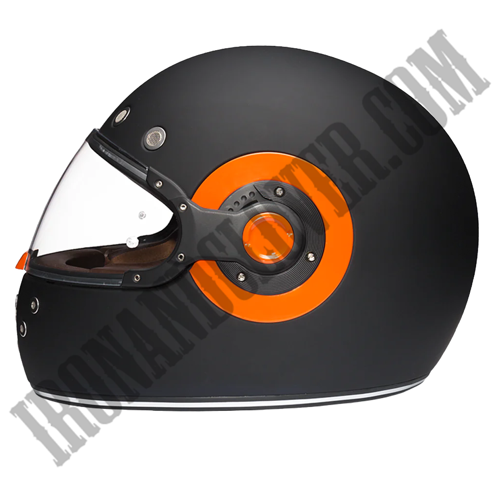 Daytona Retro in Dull Black with Orange Accents