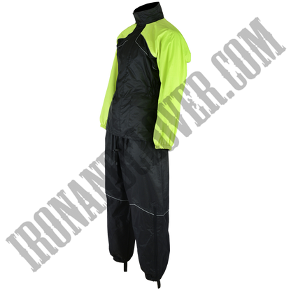 Unisex Rain Suit in Black & Hi-Viz Yellow