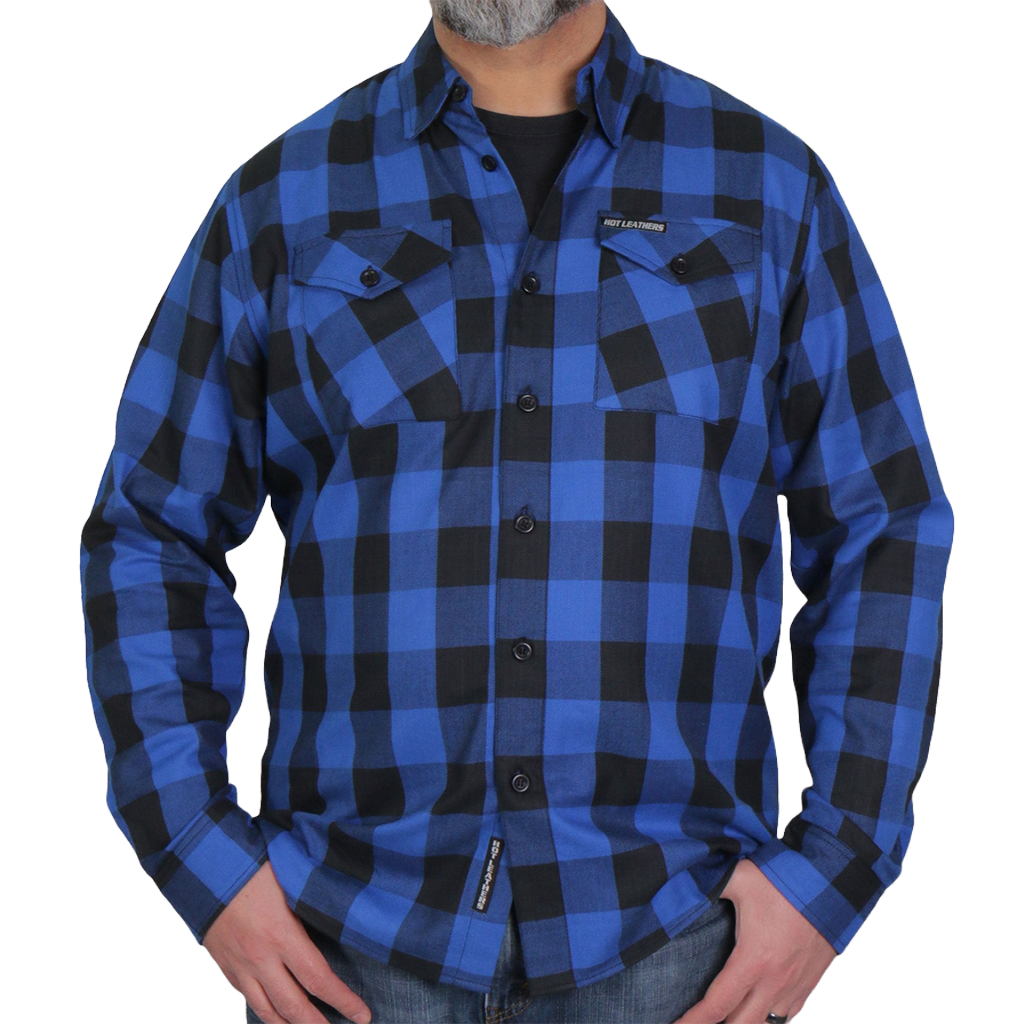 Men's Flannel Shirt in Black & Blue