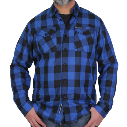 Men's Flannel Shirt in Black & Blue