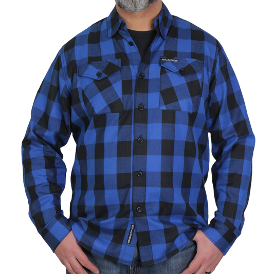 Men's Flannel Shirt in Black & Blue