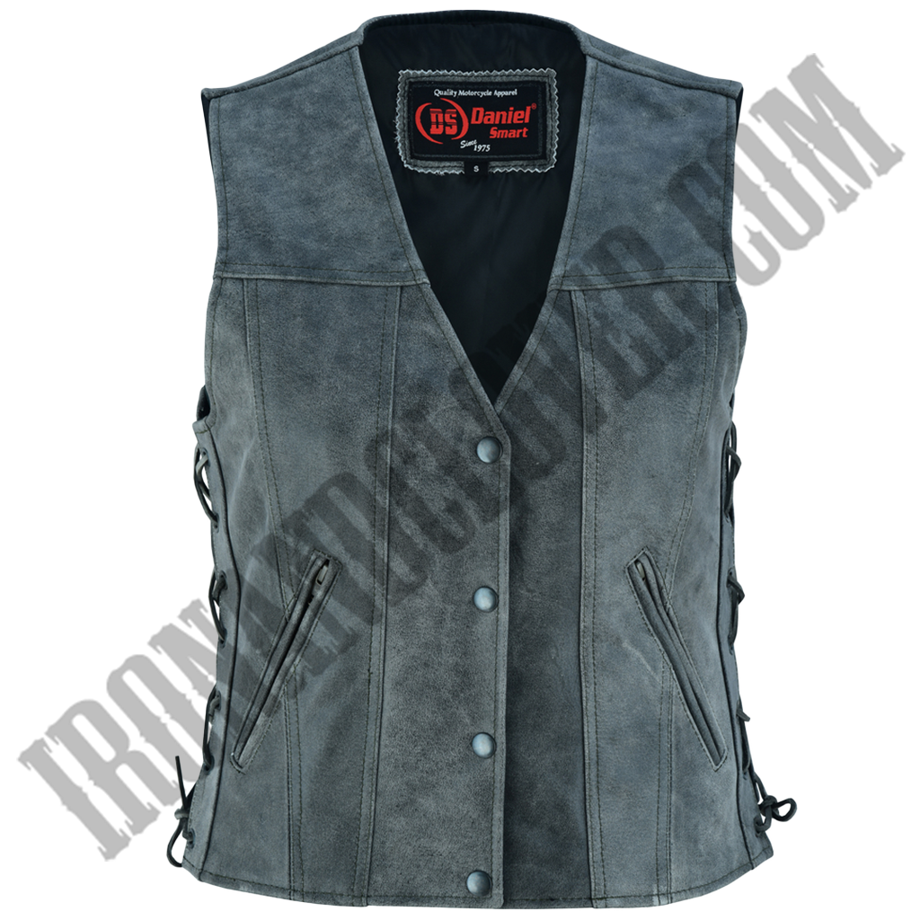 Full Cut Vest with Side Laces in Gray