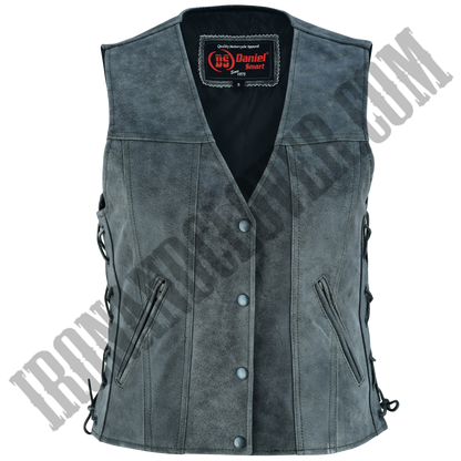 Full Cut Vest with Side Laces in Gray