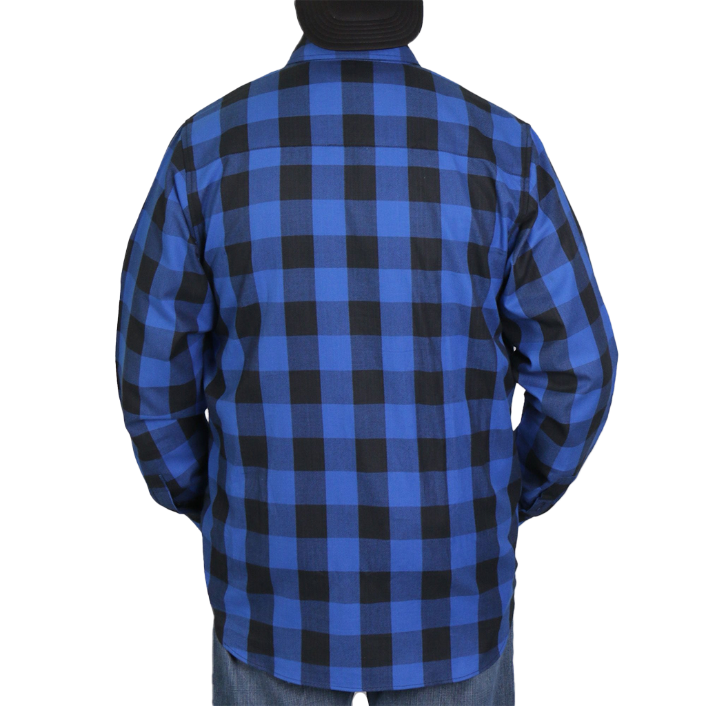 Men's Flannel Shirt in Black & Blue