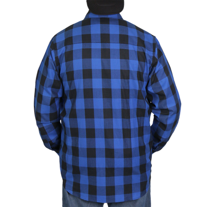 Men's Flannel Shirt in Black & Blue