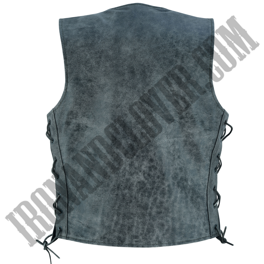 Full Cut Vest with Side Laces in Gray