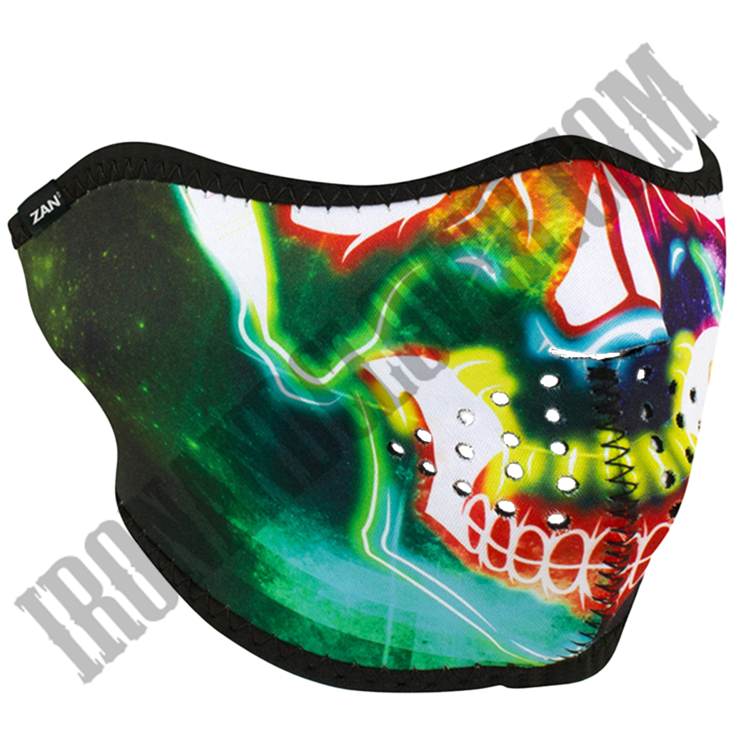 Neon Skull Half Face Mask