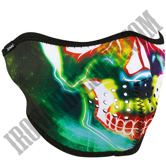 Neon Skull Half Face Mask