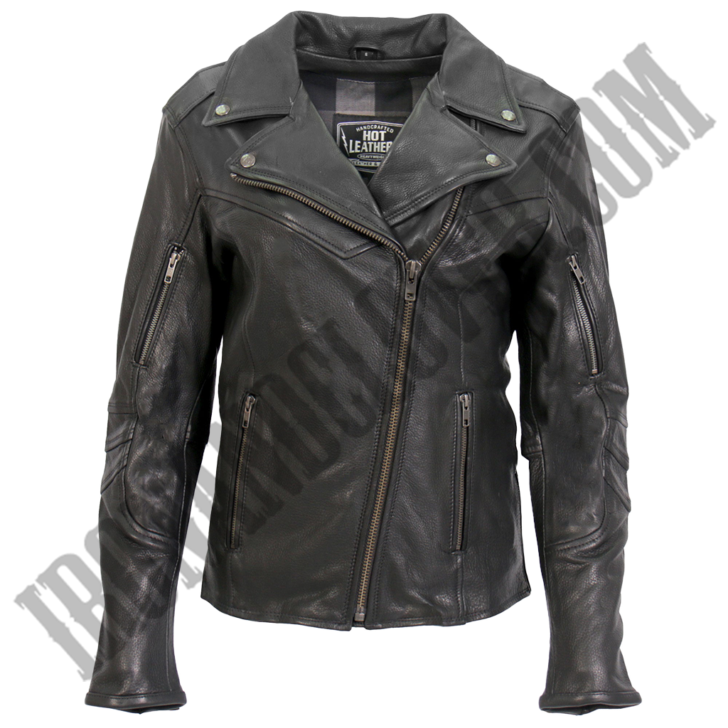 Lightweight Leather Jacket with Side Zippers