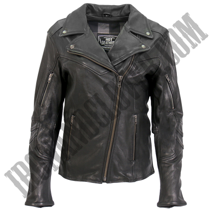 Lightweight Leather Jacket with Side Zippers