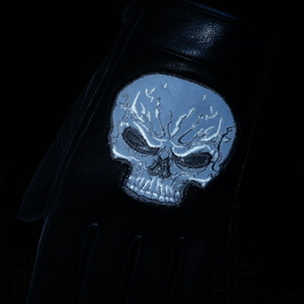 Reflective Skull Short Glove