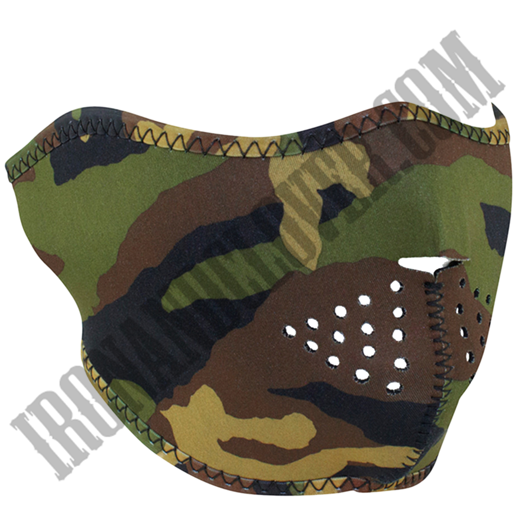 Woodland Camo Half Face Mask