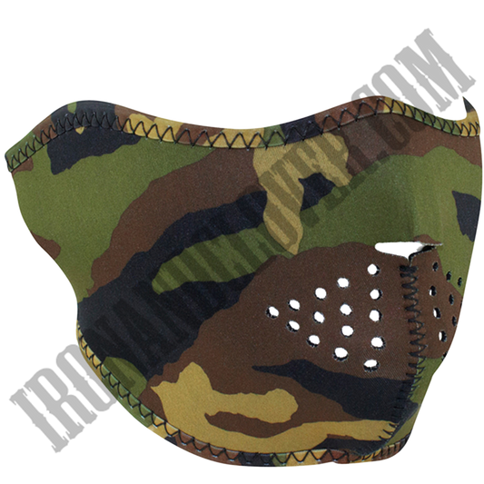 Woodland Camo Half Face Mask