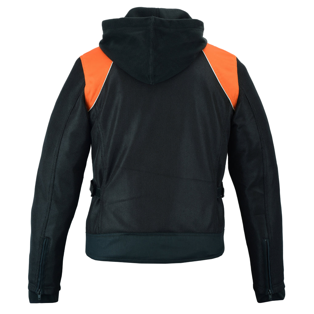 3-in-1 Motorcycle Jacket in Black & Orange