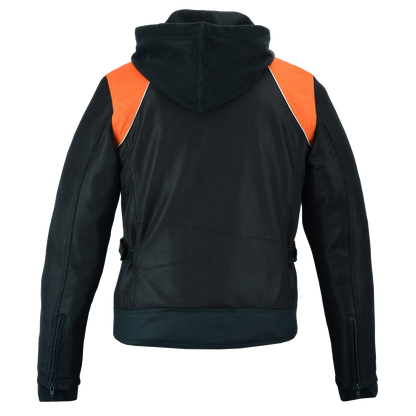 3-in-1 Motorcycle Jacket in Black & Orange