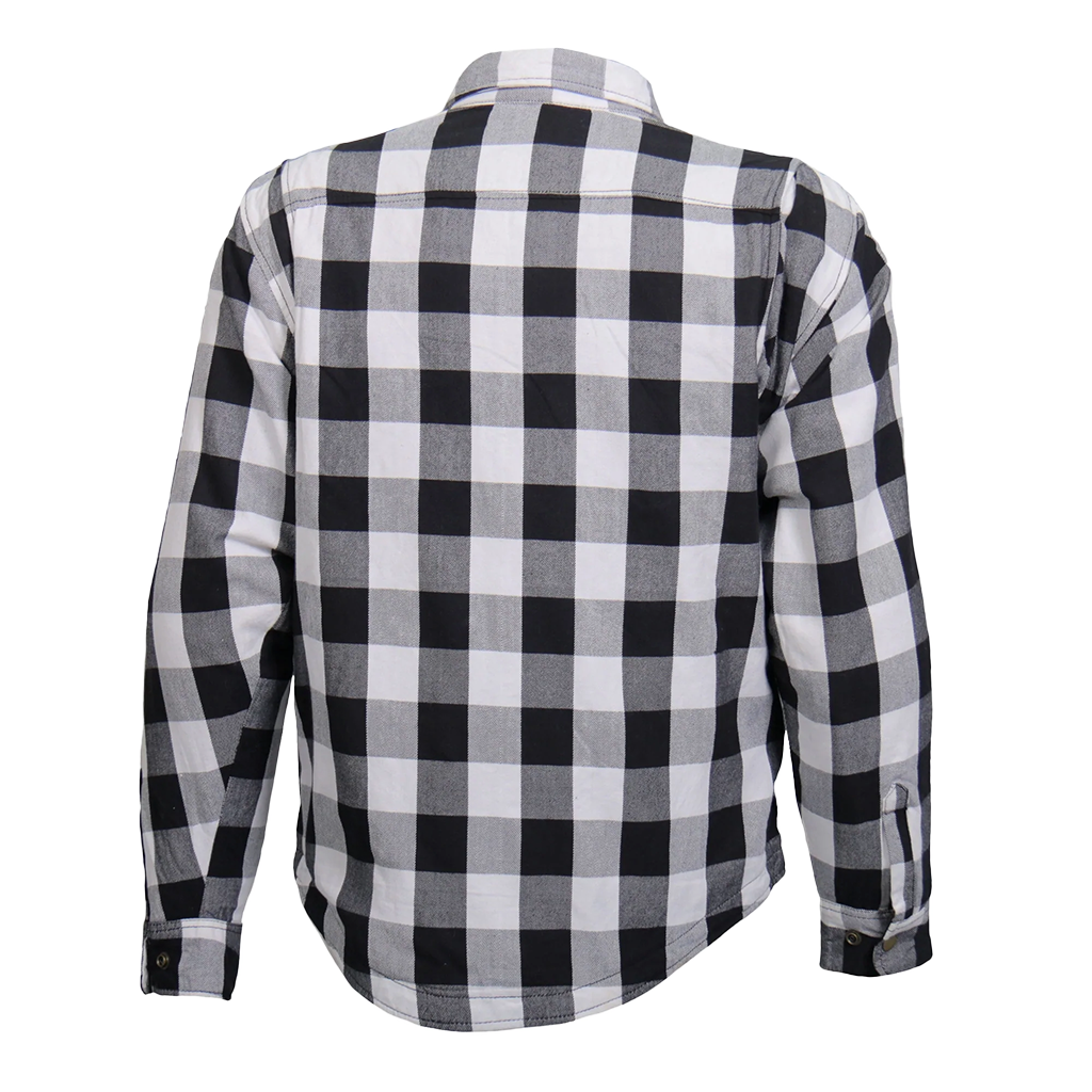 Armored Flannel Jacket in White & Black