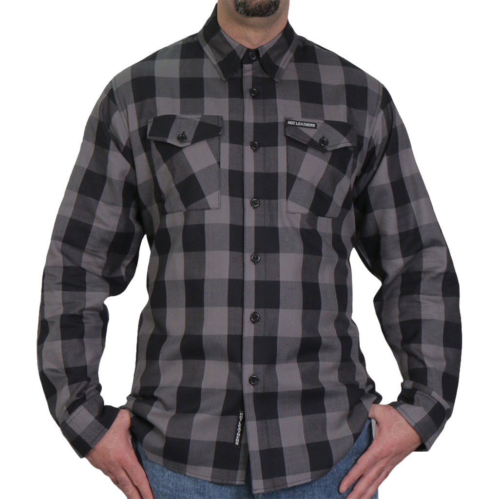 Men's Flannel Shirt in Black & Gray