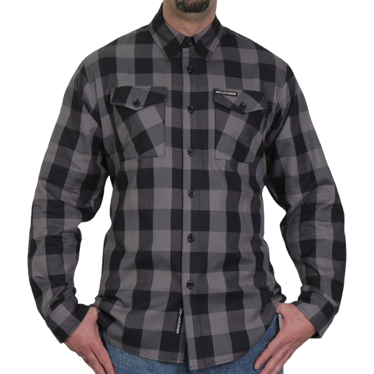 Men's Flannel Shirt in Black & Gray