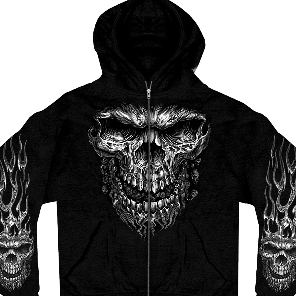 White Shredder Skull Hoodie