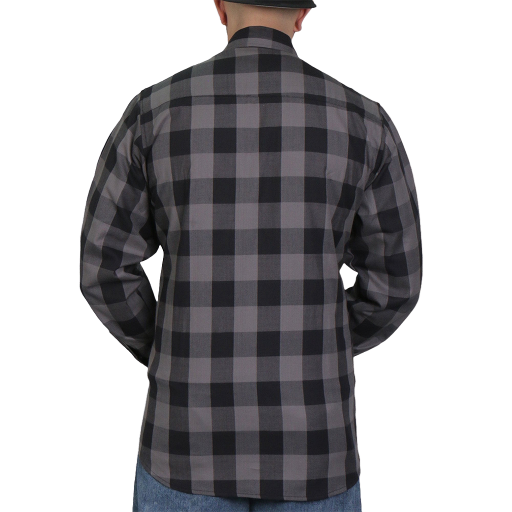 Men's Flannel Shirt in Black & Gray