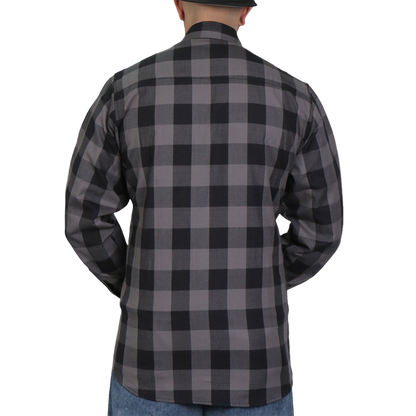 Men's Flannel Shirt in Black & Gray